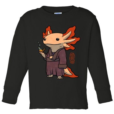 Cute Axolotl Philosopher Toddler Long Sleeve Shirt