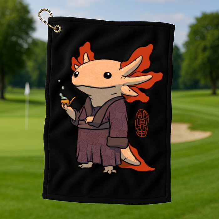 Cute Axolotl Philosopher Golf Towel