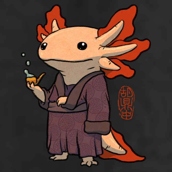 Cute Axolotl Philosopher Golf Towel