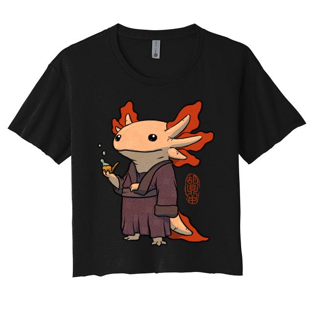 Cute Axolotl Philosopher Crop Top