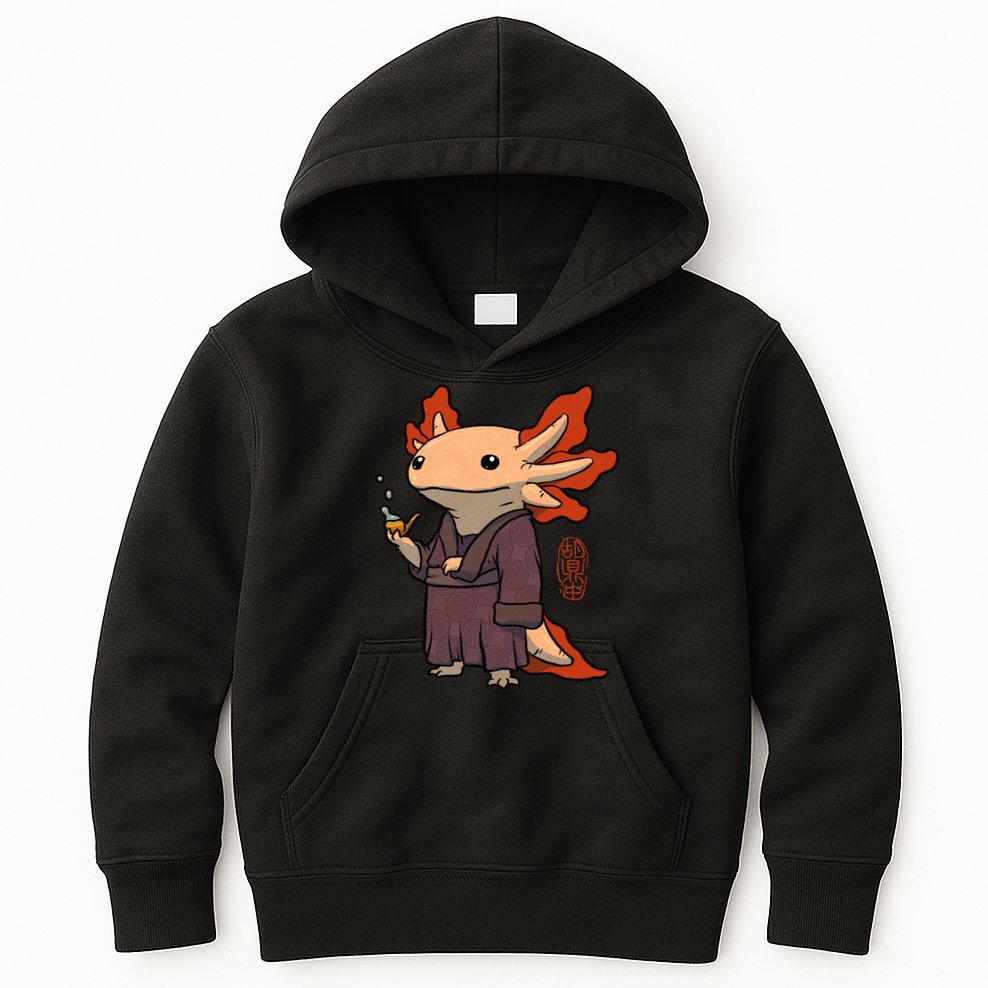 Cute Axolotl Philosopher Kids Hoodie