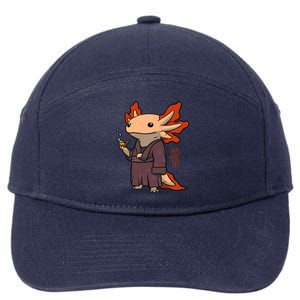 Cute Axolotl Philosopher 7-Panel Snapback Hat