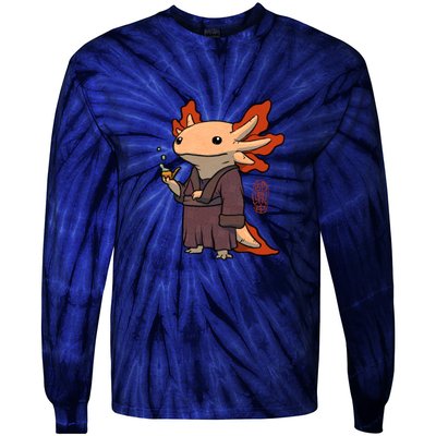 Cute Axolotl Philosopher Tie-Dye Long Sleeve Shirt