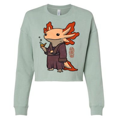 Cute Axolotl Philosopher Cropped Pullover Crew