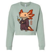 Cute Axolotl Philosopher Cropped Pullover Crew