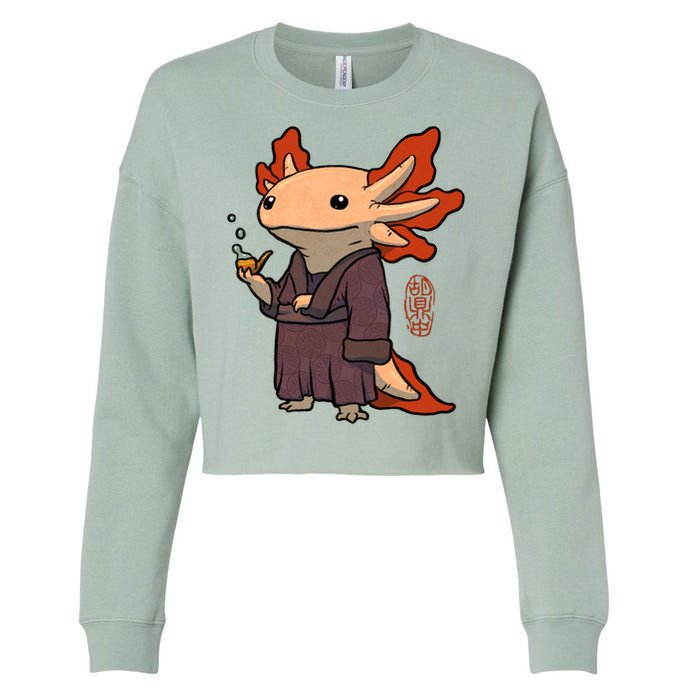 Cute Axolotl Philosopher Cropped Pullover Crew