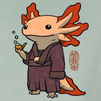 Cute Axolotl Philosopher Cropped Pullover Crew