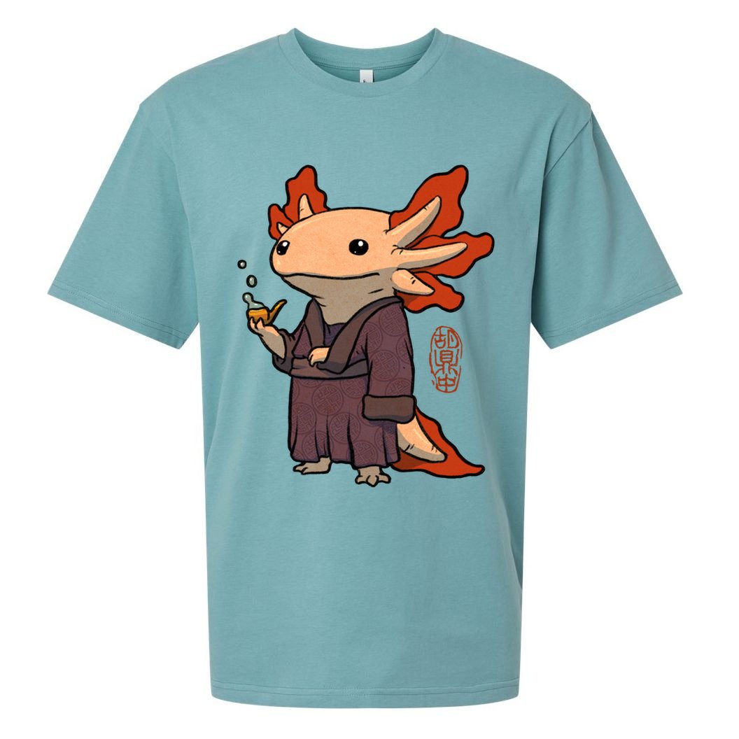 Cute Axolotl Philosopher Sueded Cloud Jersey T-Shirt