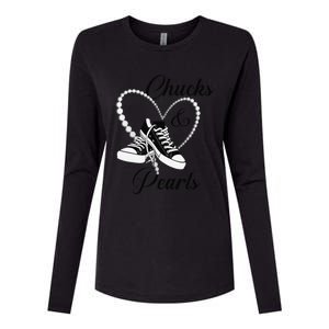 Chucks And Pearls 2024 IM With Her Kamala 2024 Gift Womens Cotton Relaxed Long Sleeve T-Shirt