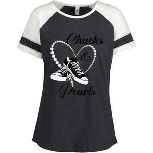 Chucks And Pearls 2024 IM With Her Kamala 2024 Gift Enza Ladies Jersey Colorblock Tee