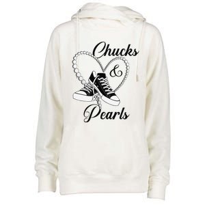 Chucks And Pearls 2024 IM With Her Kamala 2024 Gift Womens Funnel Neck Pullover Hood