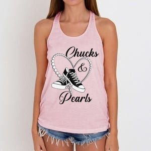 Chucks And Pearls 2024 IM With Her Kamala 2024 Gift Women's Knotted Racerback Tank