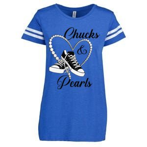 Chucks And Pearls 2024 IM With Her Kamala 2024 Gift Enza Ladies Jersey Football T-Shirt