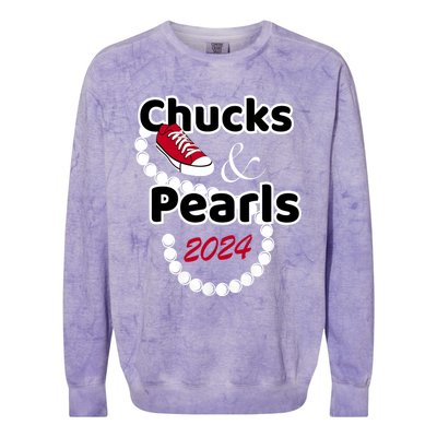 Chucks And Pearls 2024 Chucks And Pearls Cute Women 2024 Colorblast Crewneck Sweatshirt