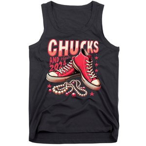 Chucks And Pearls 2024 President Election Day Kamala Harris Tank Top