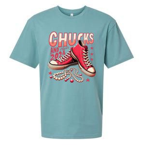 Chucks And Pearls 2024 President Election Day Kamala Harris Sueded Cloud Jersey T-Shirt