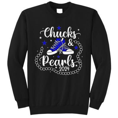 Chucks And Pearls Kamala Harris 2024 Tall Sweatshirt