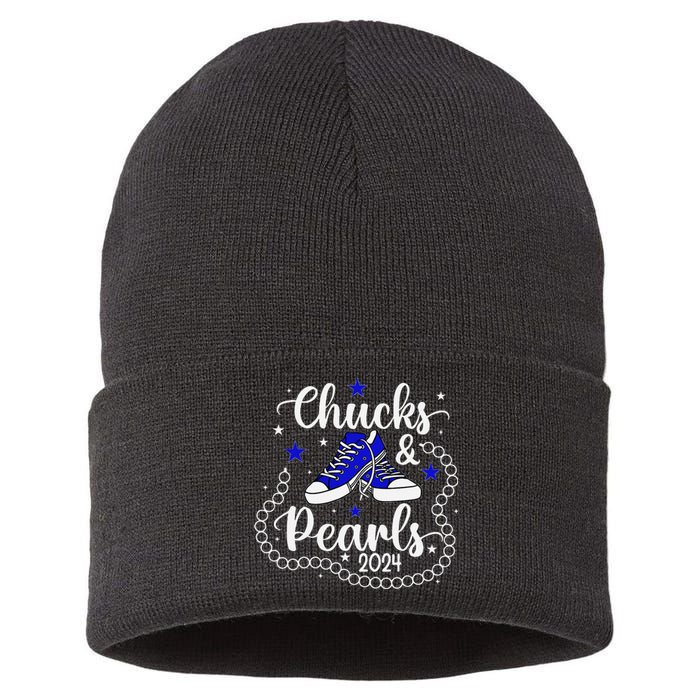 Chucks And Pearls Kamala Harris 2024 Sustainable Knit Beanie