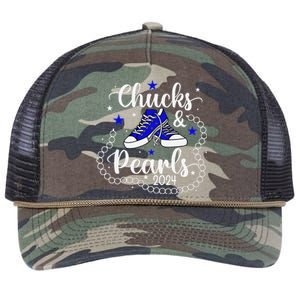 Chucks And Pearls Kamala Harris 2024 Retro Rope Trucker Hat Cap