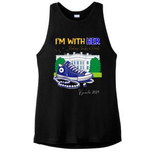 Chucks And Pearls IM With Her Kamala 2024 Ladies PosiCharge Tri-Blend Wicking Tank