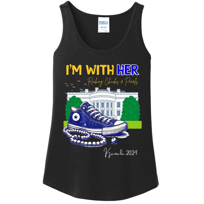 Chucks And Pearls IM With Her Kamala 2024 Ladies Essential Tank