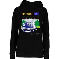 Chucks And Pearls IM With Her Kamala 2024 Womens Funnel Neck Pullover Hood