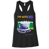 Chucks And Pearls IM With Her Kamala 2024 Women's Racerback Tank