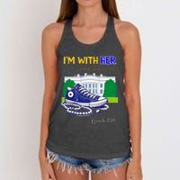 Chucks And Pearls IM With Her Kamala 2024 Women's Knotted Racerback Tank