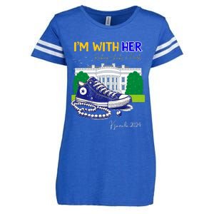 Chucks And Pearls IM With Her Kamala 2024 Enza Ladies Jersey Football T-Shirt