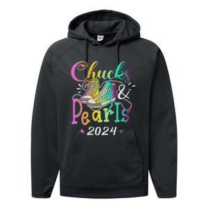 Chucks And Pearls IM With Her Kamala 2024 Performance Fleece Hoodie