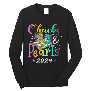 Chucks And Pearls IM With Her Kamala 2024 Long Sleeve Shirt