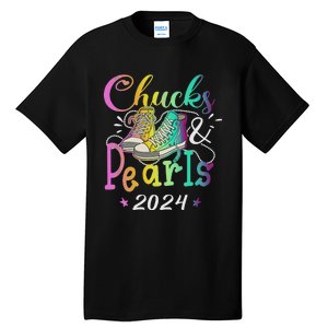 Chucks And Pearls IM With Her Kamala 2024 Tall T-Shirt