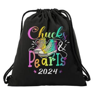 Chucks And Pearls IM With Her Kamala 2024 Drawstring Bag