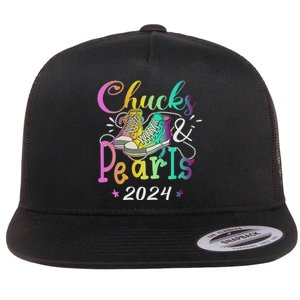 Chucks And Pearls IM With Her Kamala 2024 Flat Bill Trucker Hat