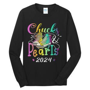 Chucks And Pearls IM With Her Kamala 2024 Tall Long Sleeve T-Shirt