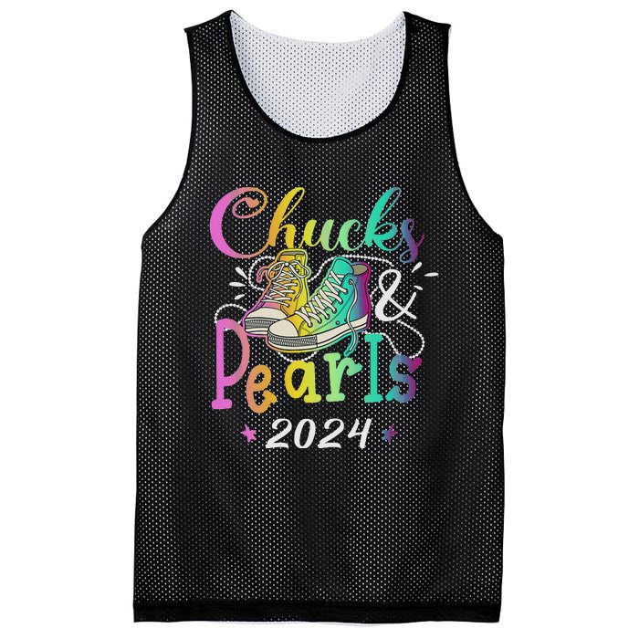 Chucks And Pearls IM With Her Kamala 2024 Mesh Reversible Basketball Jersey Tank