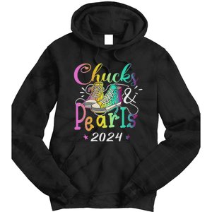 Chucks And Pearls IM With Her Kamala 2024 Tie Dye Hoodie