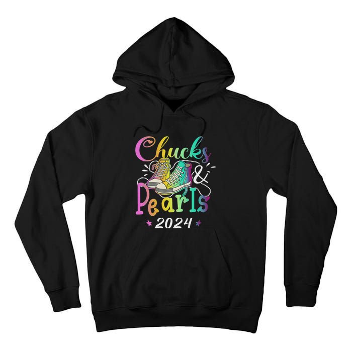 Chucks And Pearls IM With Her Kamala 2024 Tall Hoodie