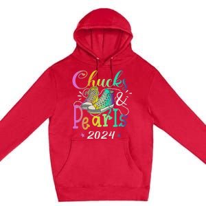 Chucks And Pearls IM With Her Kamala 2024 Premium Pullover Hoodie