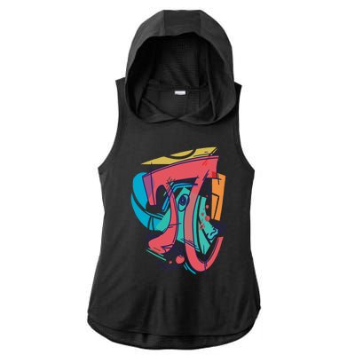 Cubist Art Pi Day Design I Math Teacher Pi Day Meaningful Gift Ladies PosiCharge Tri-Blend Wicking Draft Hoodie Tank