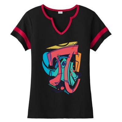 Cubist Art Pi Day Design I Math Teacher Pi Day Meaningful Gift Ladies Halftime Notch Neck Tee