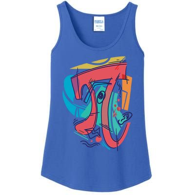 Cubist Art Pi Day Design I Math Teacher Pi Day Meaningful Gift Ladies Essential Tank