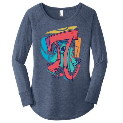 Cubist Art Pi Day Design I Math Teacher Pi Day Meaningful Gift Women's Perfect Tri Tunic Long Sleeve Shirt