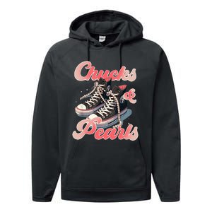 Chucks And Pearls IM With Her Kamala Performance Fleece Hoodie