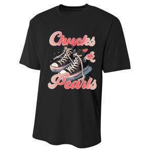 Chucks And Pearls IM With Her Kamala Performance Sprint T-Shirt