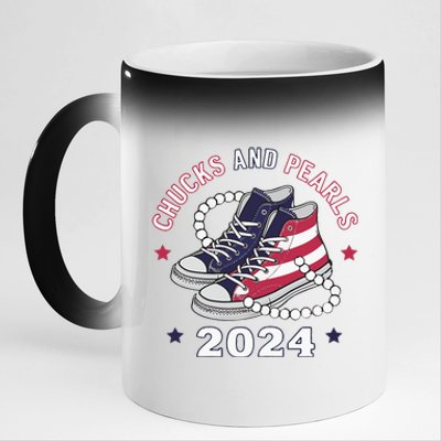 Chucks And Pearls Cute Women 2024 11oz Black Color Changing Mug