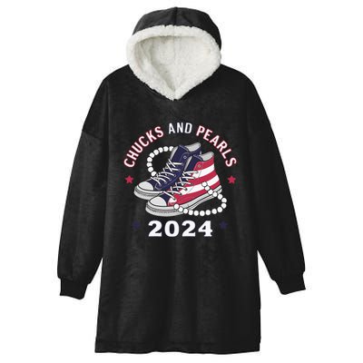 Chucks And Pearls Cute Women 2024 Hooded Wearable Blanket