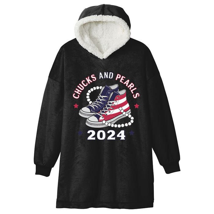 Chucks And Pearls Cute Women 2024 Hooded Wearable Blanket