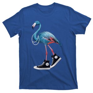 Chucks And Pearls Vote Blue Flamingo Comma La Kamala Harris Funny Gift T-Shirt