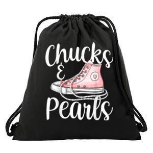 Chucks And Pearls Gift Kamala Harris New Vice President Drawstring Bag